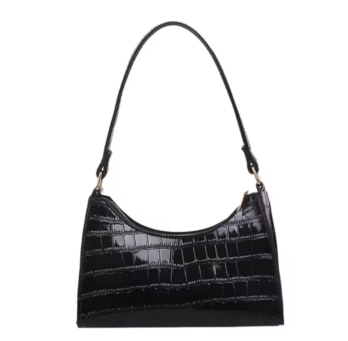 Women’s Alligator Pattern Handbag (Black)